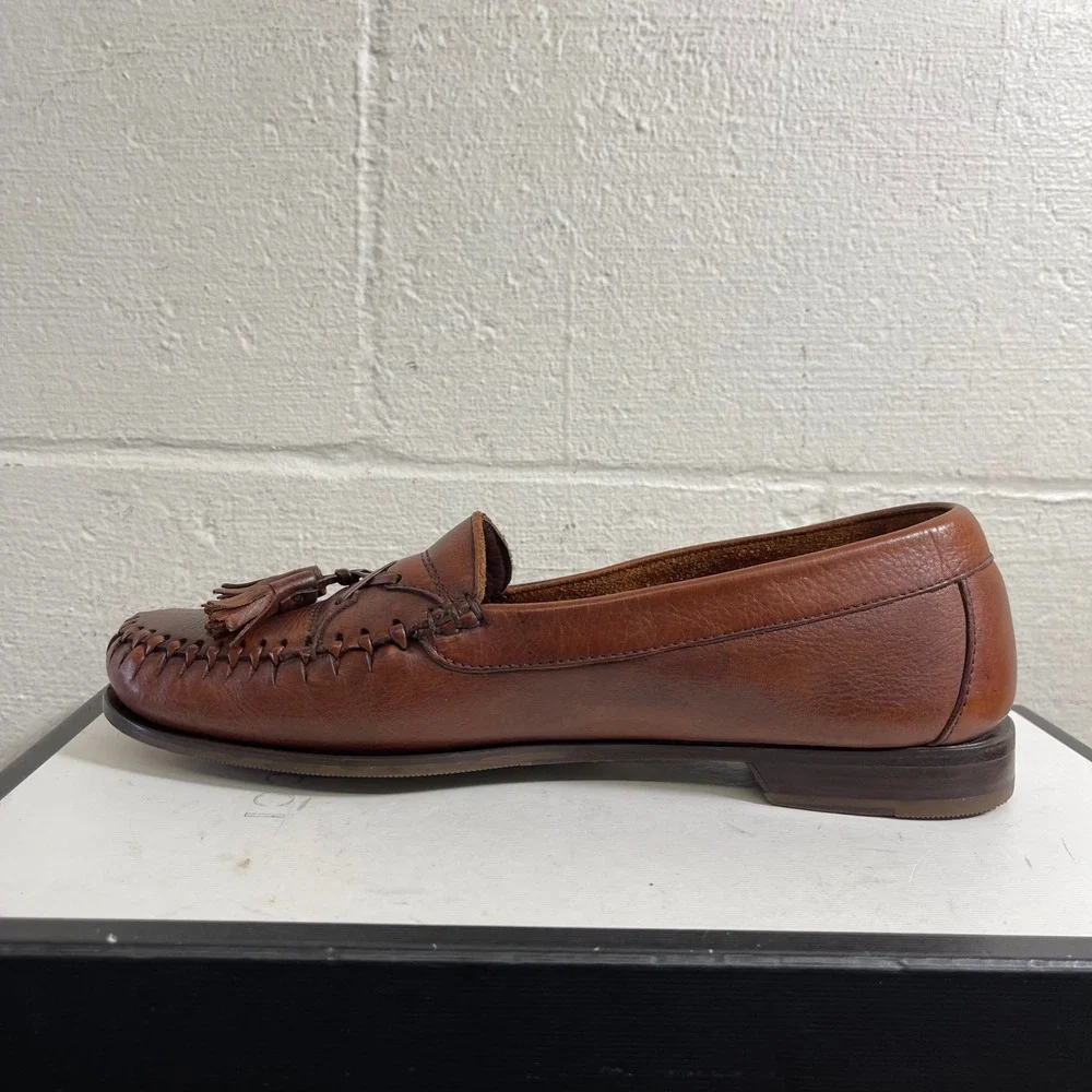 J. Murphy Johnston & Murphy Brown Leather Kiltie Tassel Loafers Men's 9.5 W‎